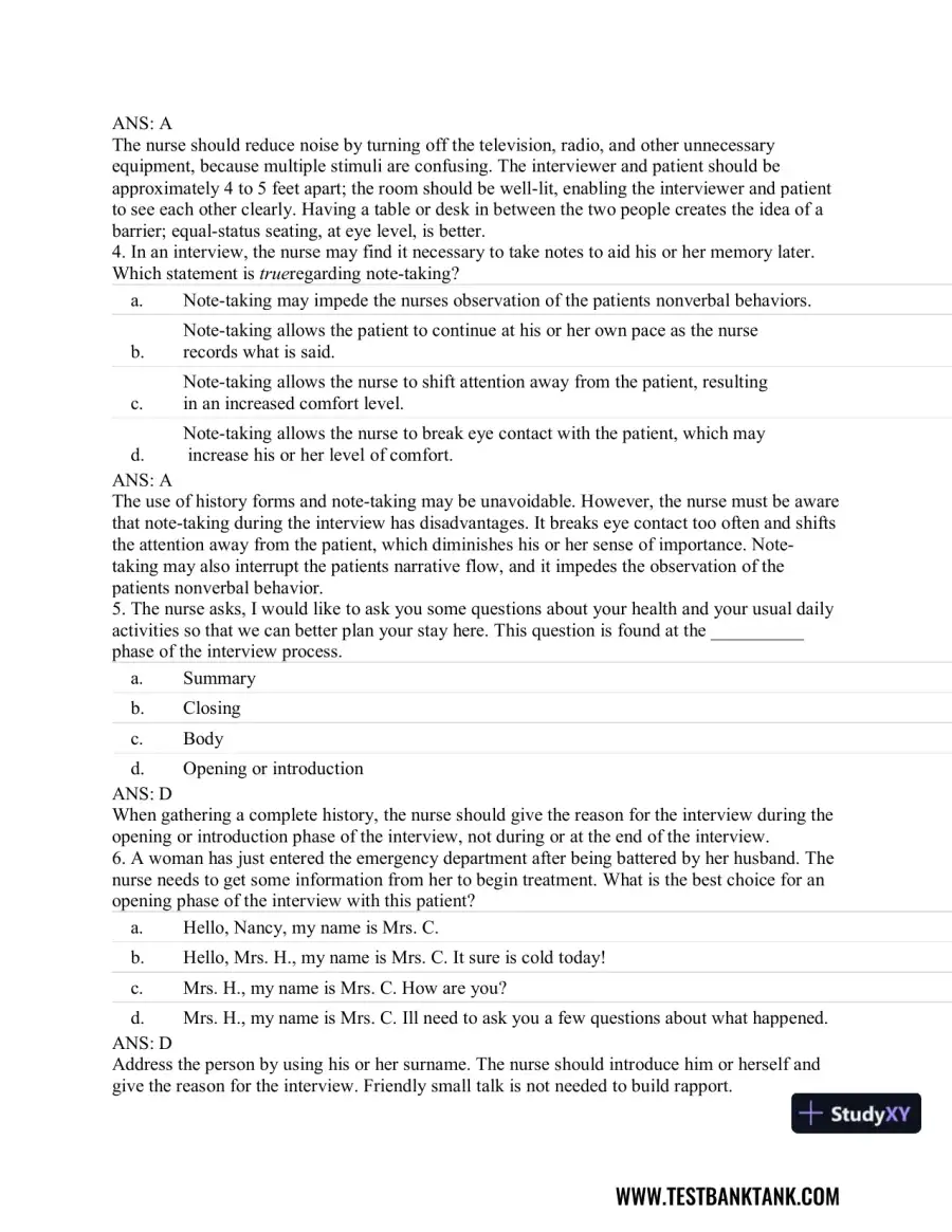 Advanced Health Assessment and Diagnostic Reasoning, 3rd Edition Test Bank, page 3