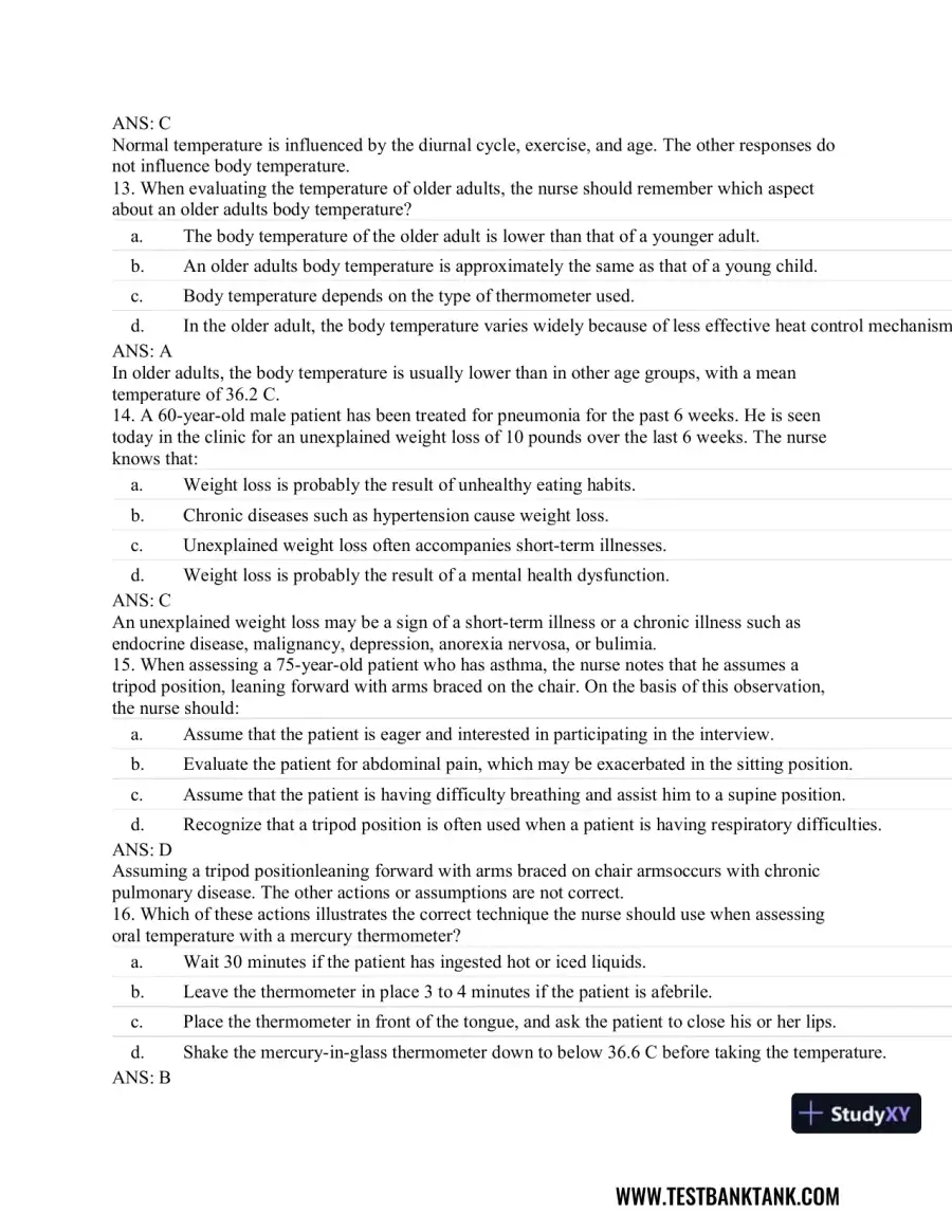 Advanced Health Assessment and Diagnostic Reasoning, 3rd Edition Test Bank, page 30