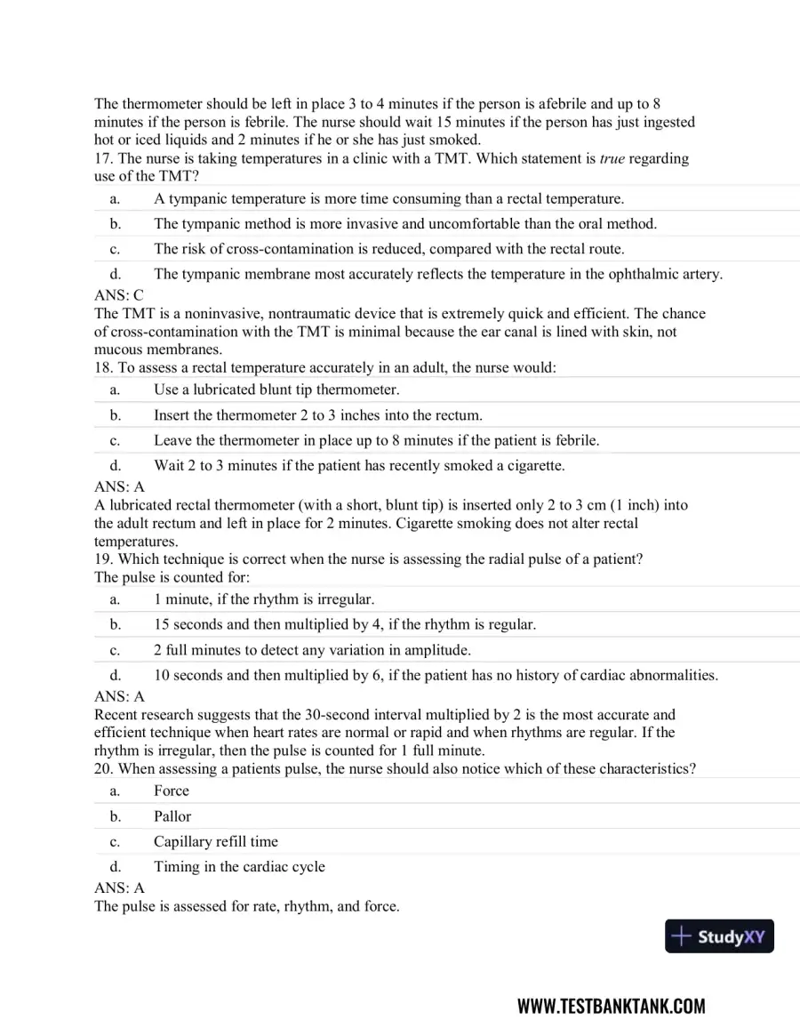 Advanced Health Assessment and Diagnostic Reasoning, 3rd Edition Test Bank, page 31