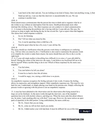 Advanced Health Assessment and Diagnostic Reasoning, 3rd Edition Test Bank - Page 5 preview image