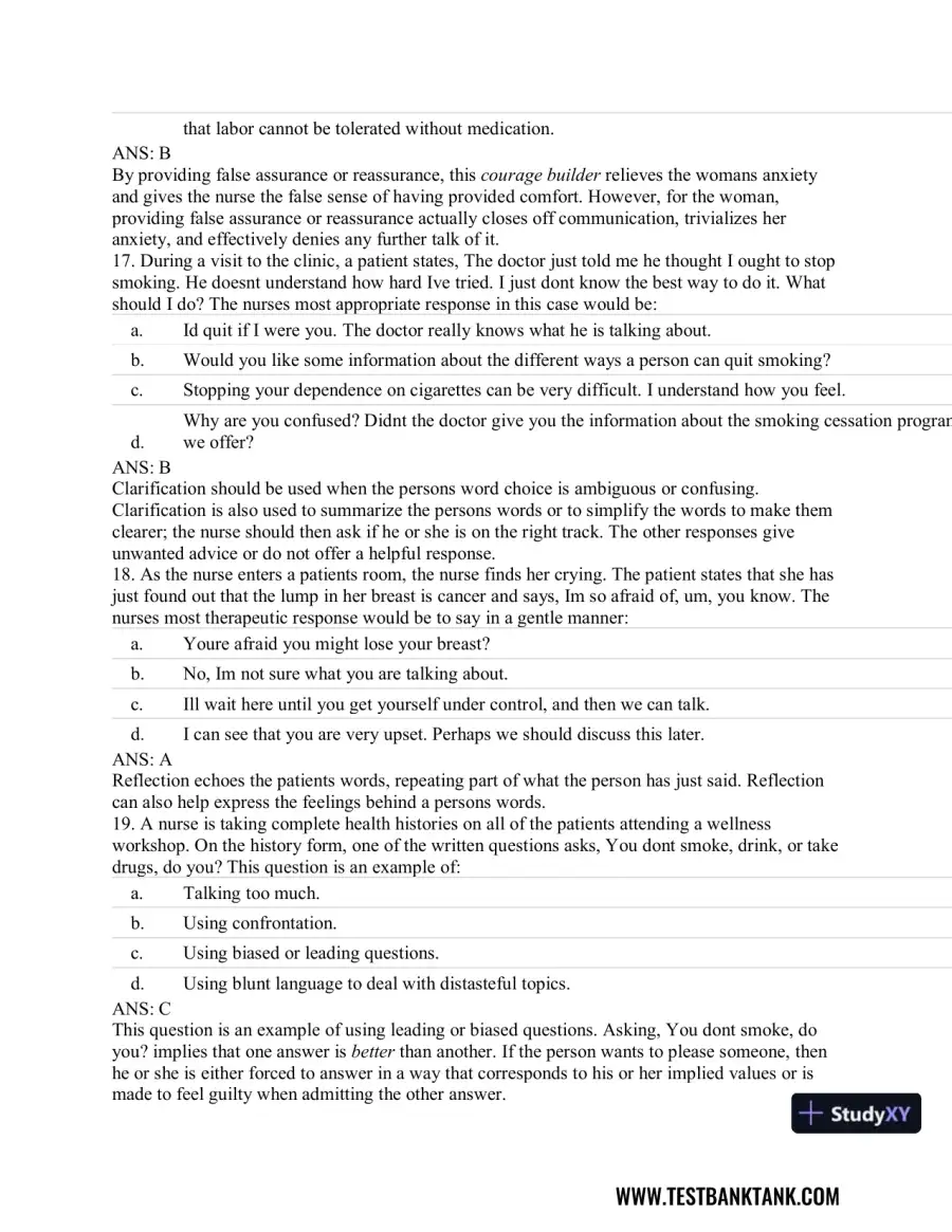 Advanced Health Assessment and Diagnostic Reasoning, 3rd Edition Test Bank, page 7