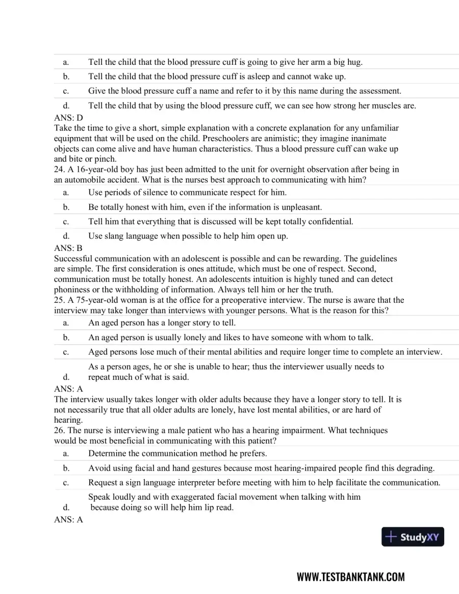 Advanced Health Assessment and Diagnostic Reasoning, 3rd Edition Test Bank, page 9