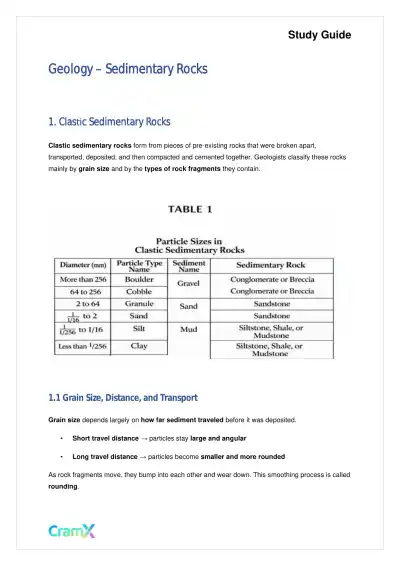 Geology - Sedimentary Rocks - Page 1 preview image