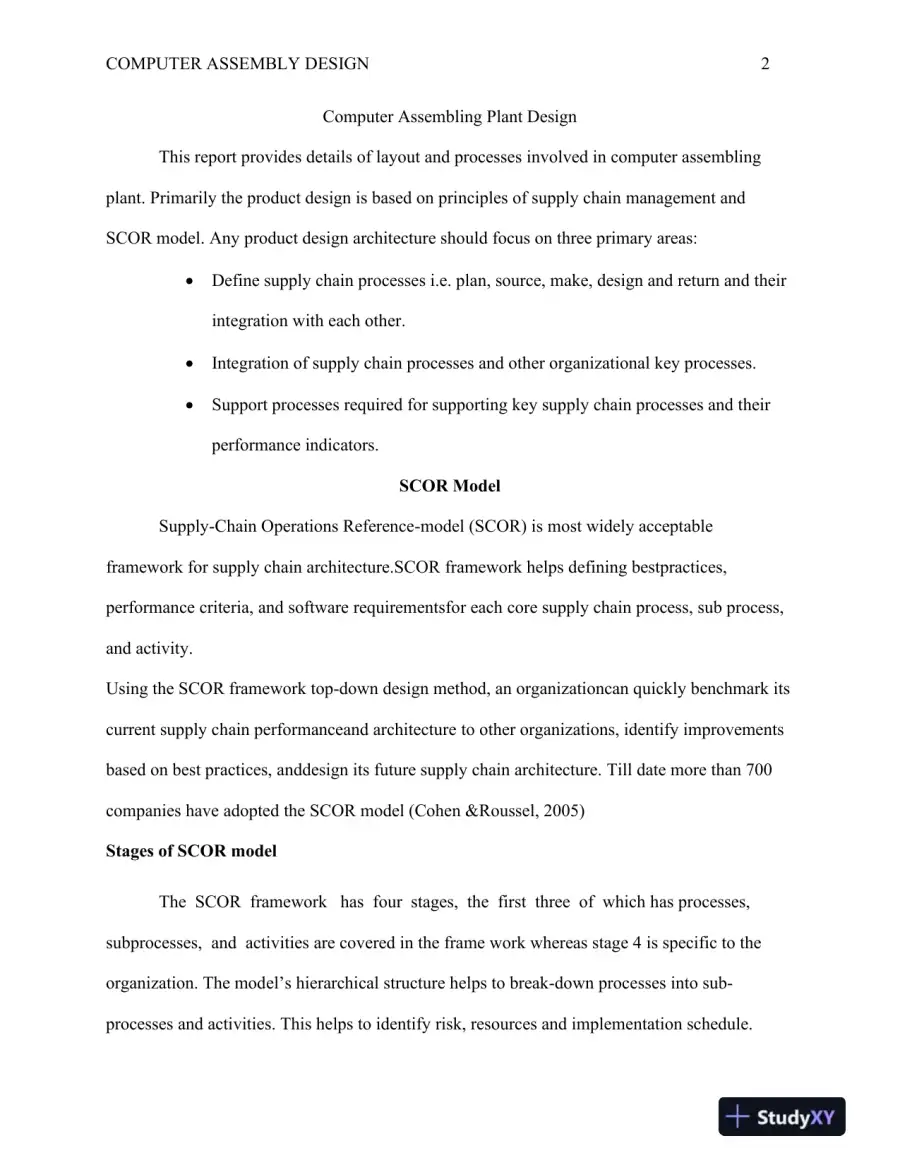 Computer Assembling Plant Design, page 3