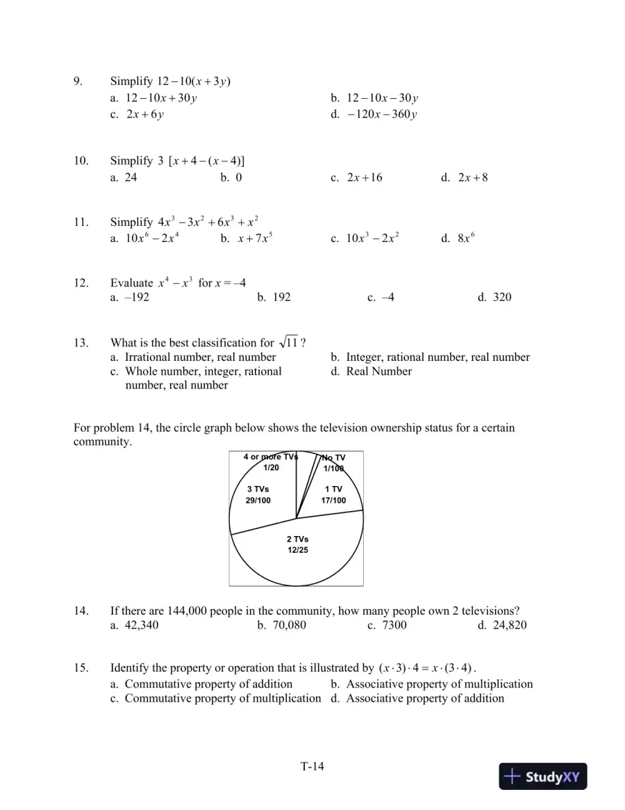 Test Bank for Introductory and Intermediate Algebra for College Students, 6th Edition, page 15