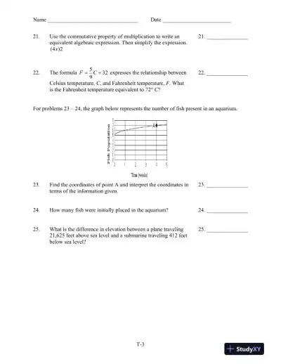 Test Bank for Introductory and Intermediate Algebra for College Students, 6th Edition - Page 4 preview image