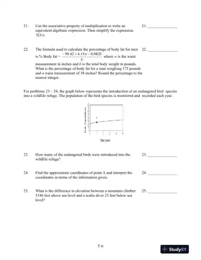 Test Bank for Introductory and Intermediate Algebra for College Students, 6th Edition - Page 7 preview image