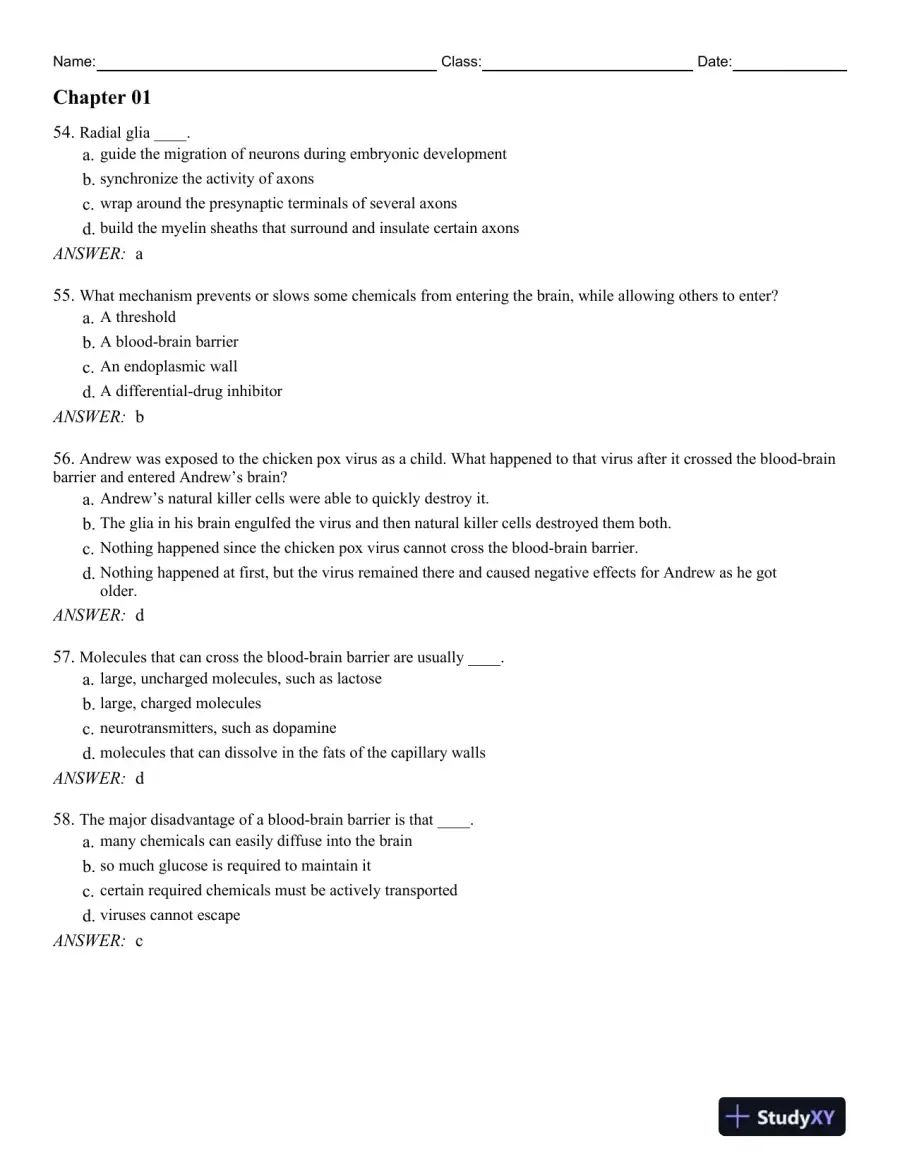 Biological Psychology, 13th Edition Test Bank, page 11