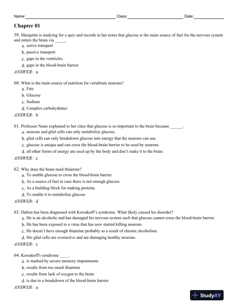 Biological Psychology, 13th Edition Test Bank, page 12