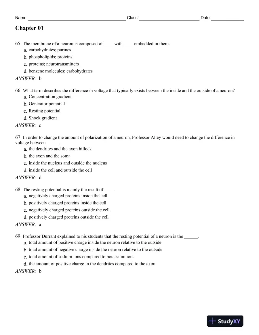Biological Psychology, 13th Edition Test Bank, page 13