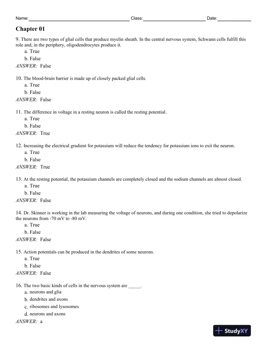 Biological Psychology, 13th Edition Test Bank, page 3
