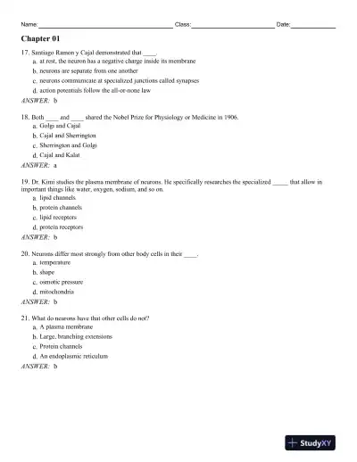 Biological Psychology, 13th Edition Test Bank - Page 4 preview image