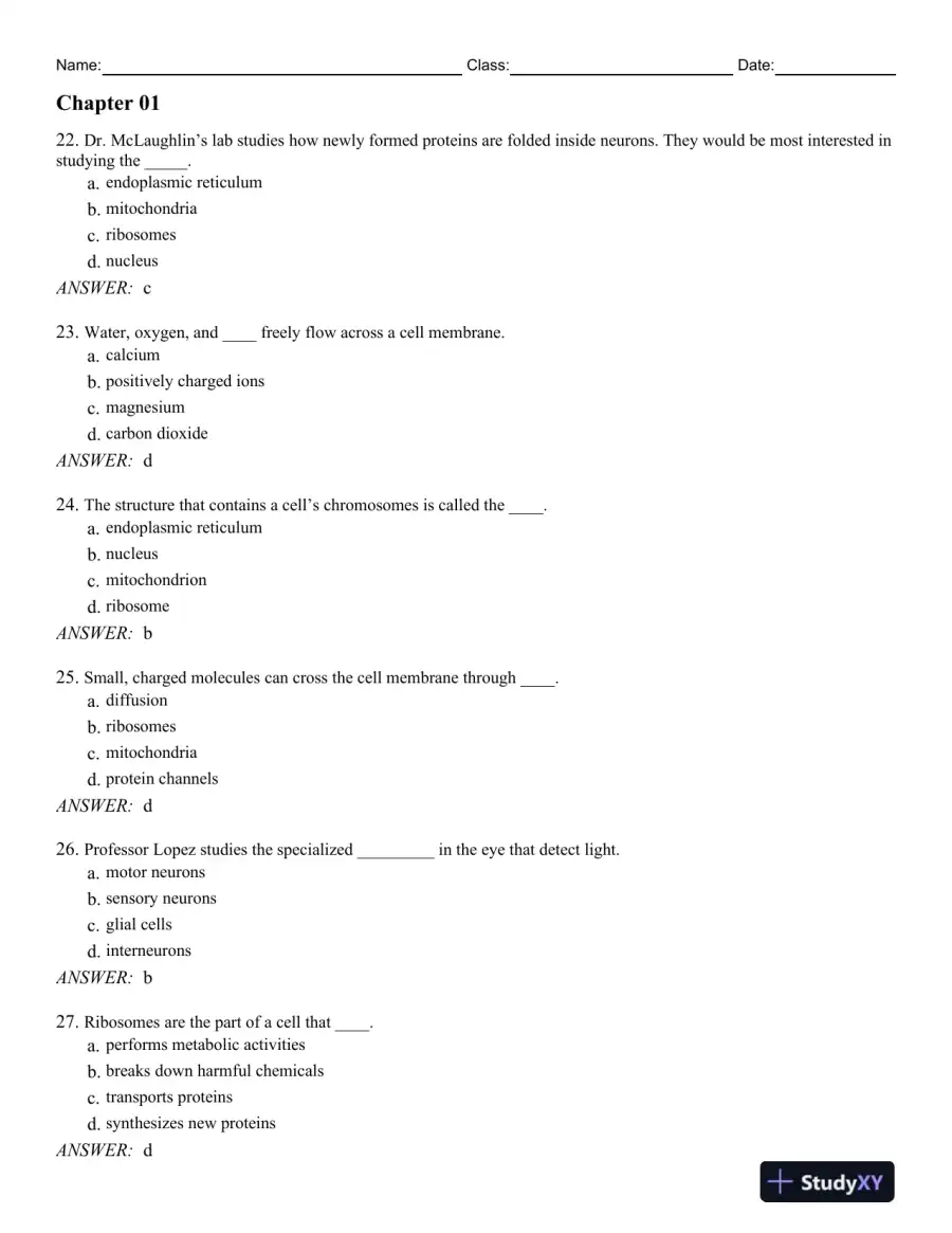 Biological Psychology, 13th Edition Test Bank, page 5
