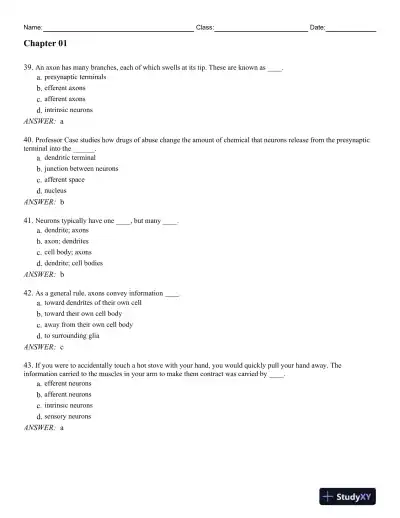 Biological Psychology, 13th Edition Test Bank - Page 8 preview image