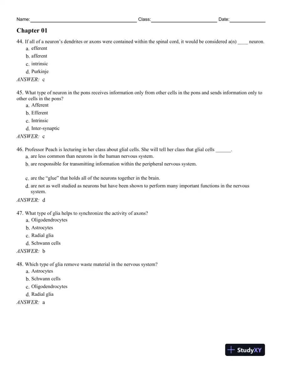Biological Psychology, 13th Edition Test Bank, page 9