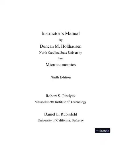 Solution Manual for Microeconomics, 9th Edition - Page 1 preview image