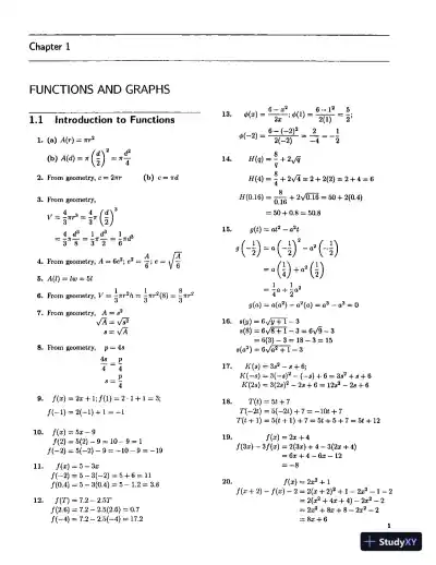 Solution Manual for Technical Calculus With Analytic Geometry , 4th Edition - Page 1 preview image