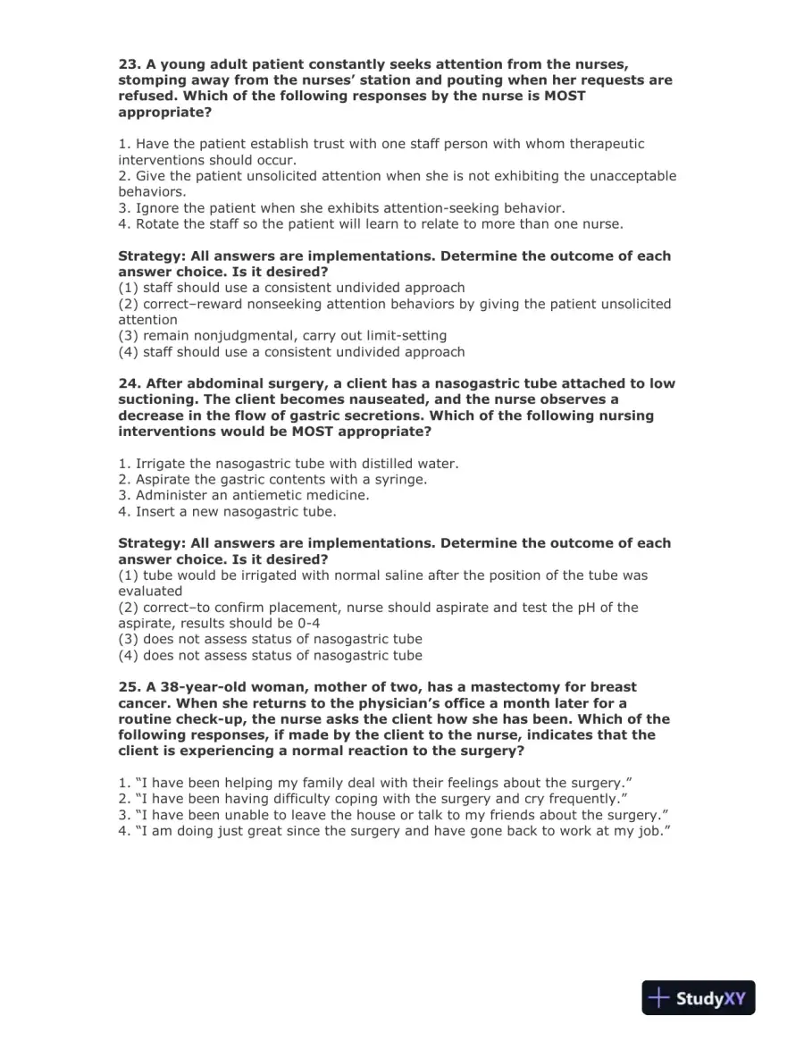 NCLEX Clinical Reasoning and Strategy Exam Preparation 4 With Answers (150 Solved Questions), page 10