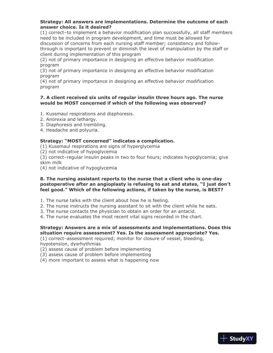 NCLEX Clinical Reasoning and Strategy Exam Preparation 4 With Answers (150 Solved Questions), page 4
