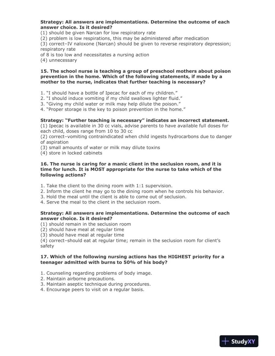 NCLEX Clinical Reasoning and Strategy Exam Preparation 4 With Answers (150 Solved Questions), page 7