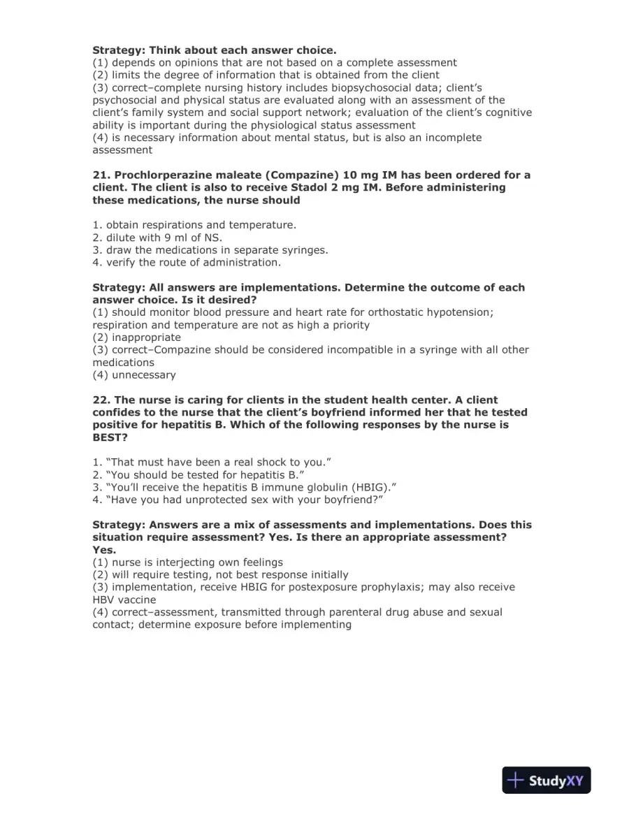 NCLEX Clinical Reasoning and Strategy Exam Preparation 4 With Answers (150 Solved Questions), page 9