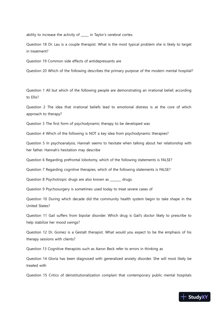 Liberty University PSYC 101 Quiz 14 Complete Solutions Correct Answers Key, page 3