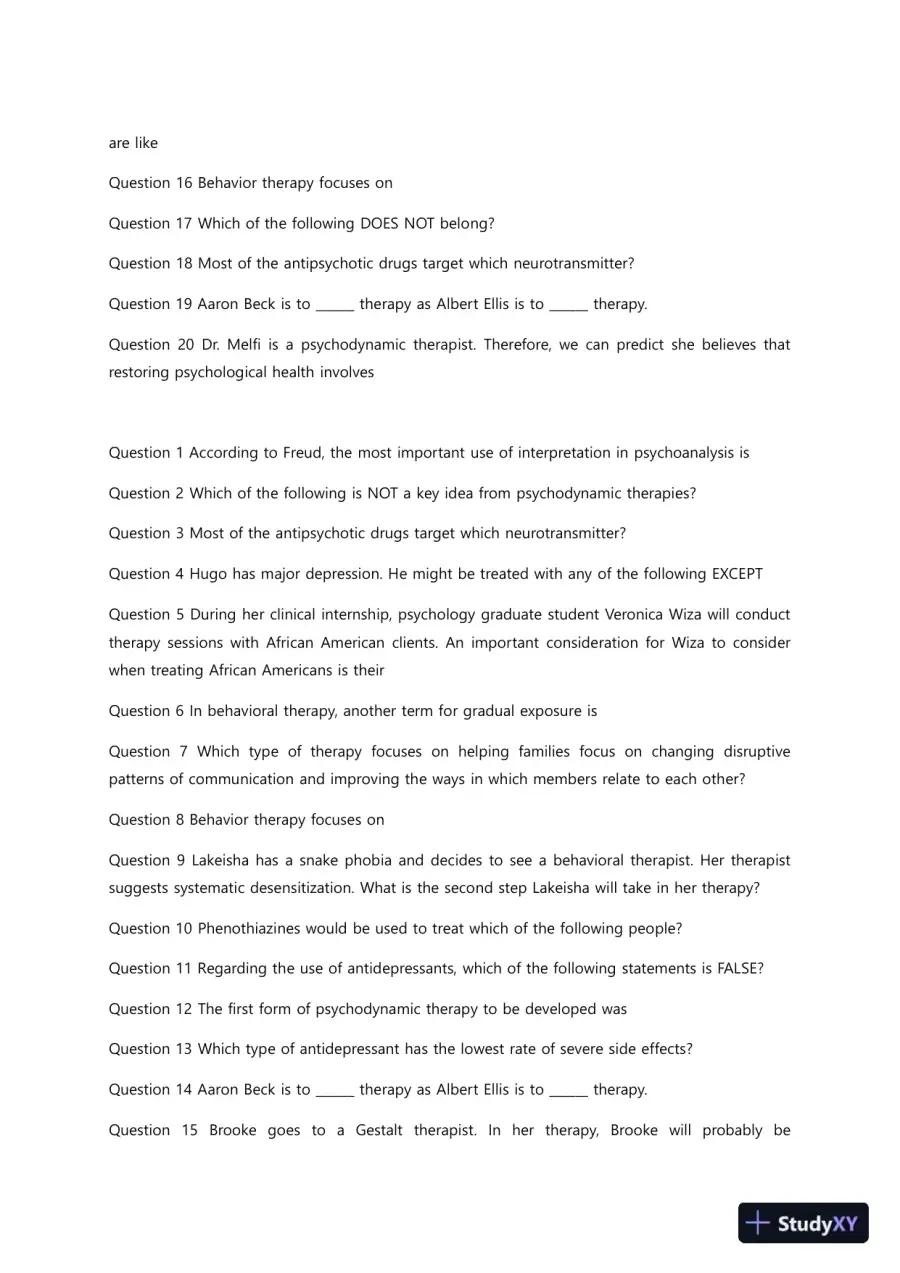 Liberty University PSYC 101 Quiz 14 Complete Solutions Correct Answers Key, page 4