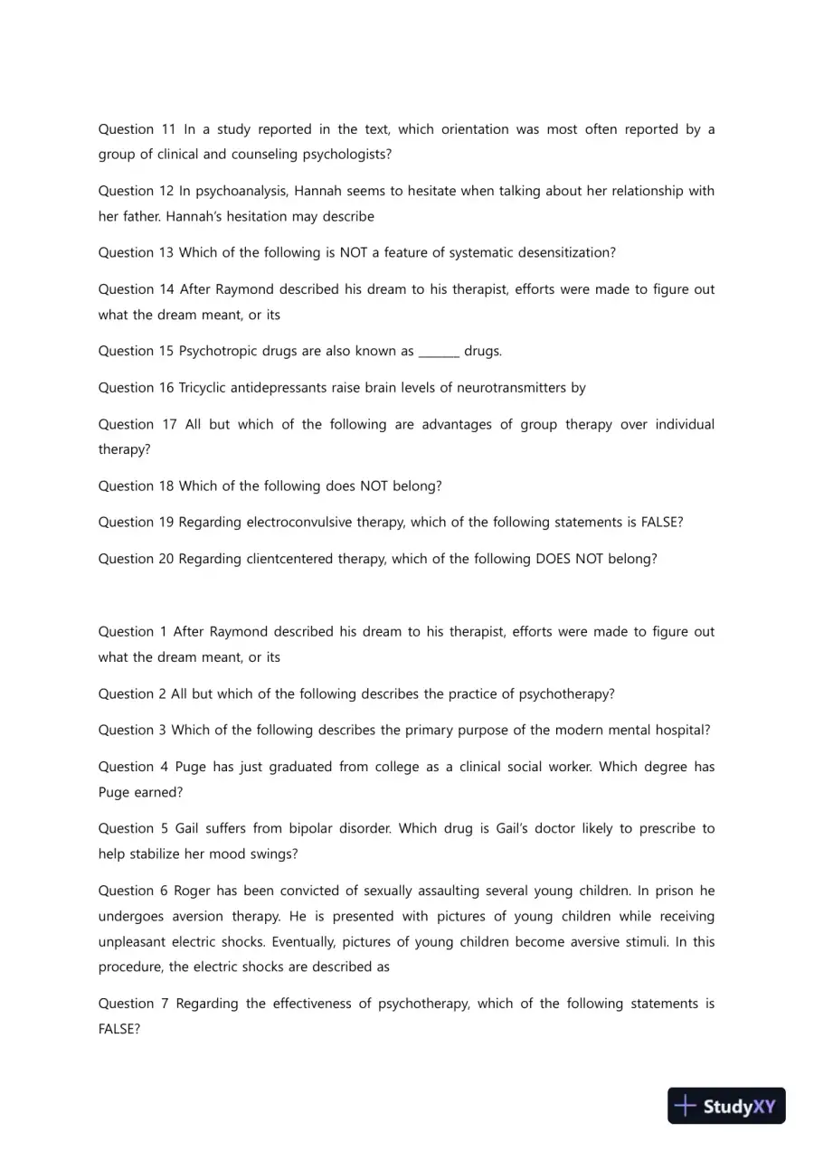 Liberty University PSYC 101 Quiz 14 Complete Solutions Correct Answers Key, page 6