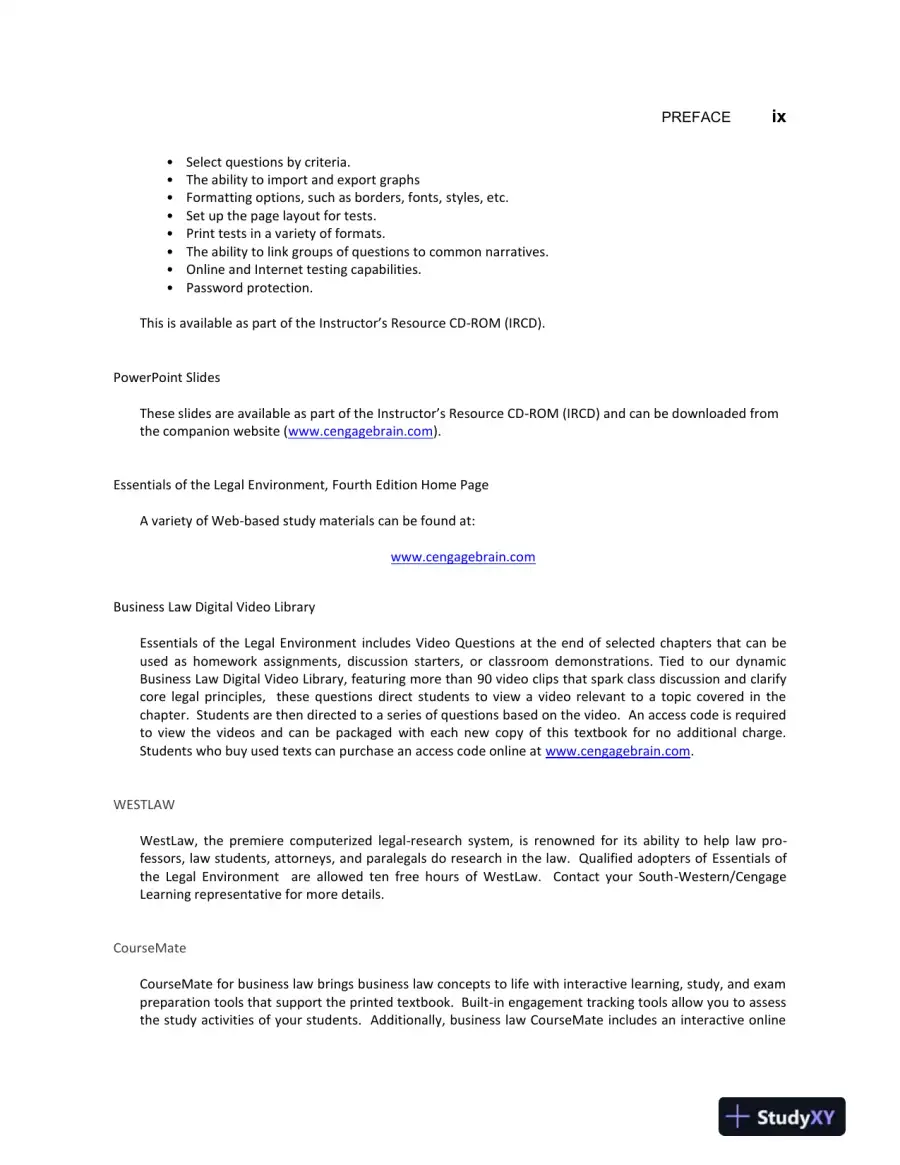 Cengage Advantage Books: Essentials of the Legal Environment, 4th Edition Test Bank, page 6