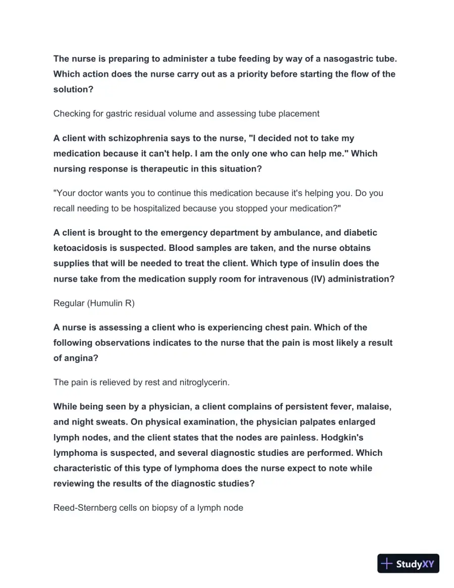 2024-2025 NCLEX Review Study Guide 2 with Answers (53 Solved Questions), page 3