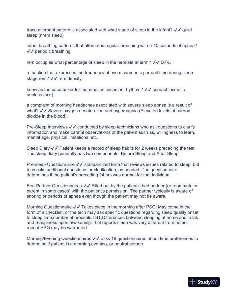 New RPSGT Exam - Study Guide and Practice test with Answers (999 Solved Questions), page 10