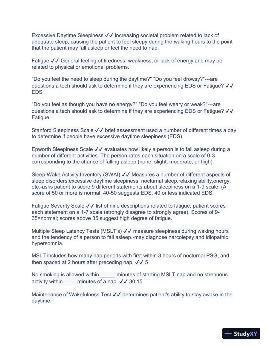 New RPSGT Exam - Study Guide and Practice test with Answers (999 Solved Questions), page 11