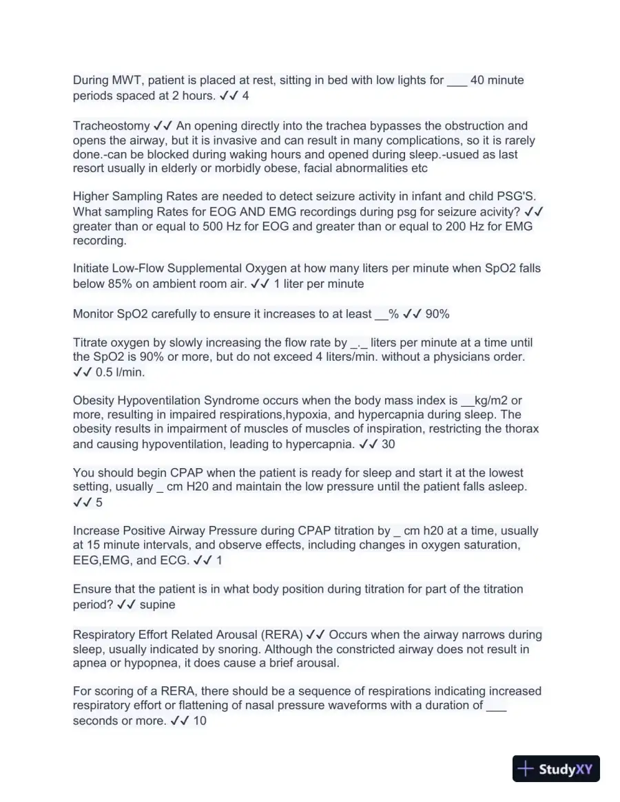 New RPSGT Exam - Study Guide and Practice test with Answers (999 Solved Questions), page 12
