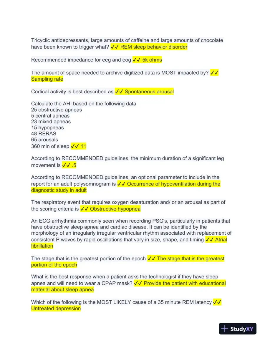 New RPSGT Exam - Study Guide and Practice test with Answers (999 Solved Questions), page 3