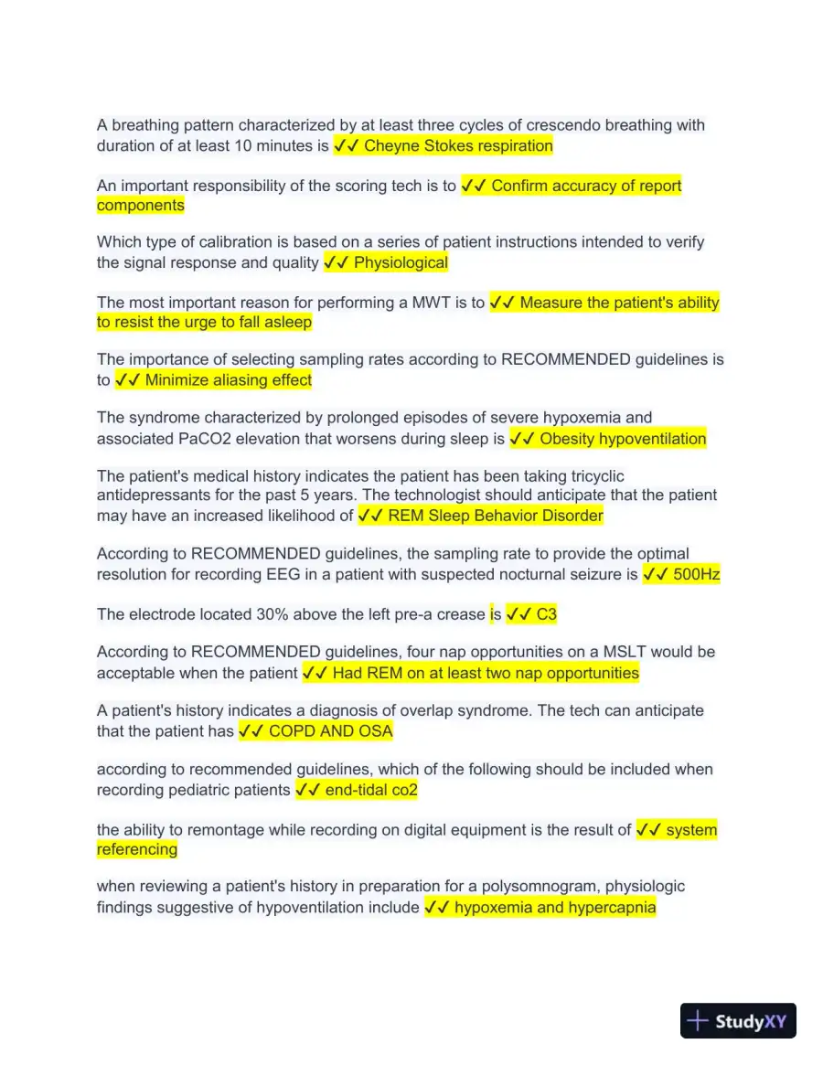 New RPSGT Exam - Study Guide and Practice test with Answers (999 Solved Questions), page 4