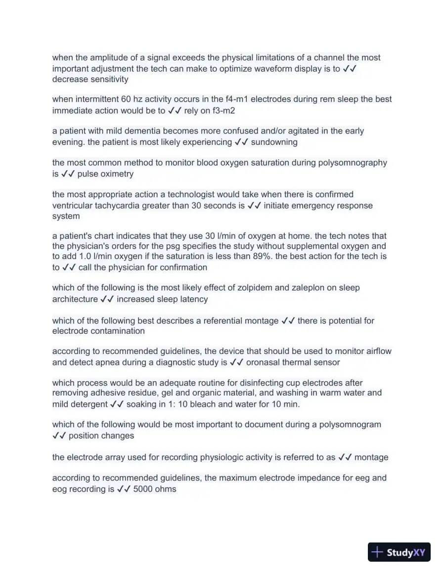 New RPSGT Exam - Study Guide and Practice test with Answers (999 Solved Questions), page 5