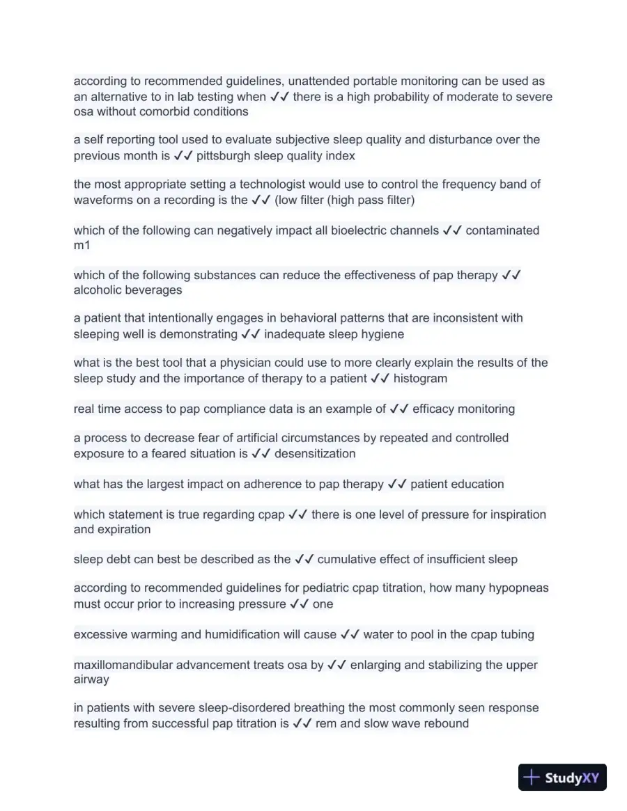 New RPSGT Exam - Study Guide and Practice test with Answers (999 Solved Questions), page 6