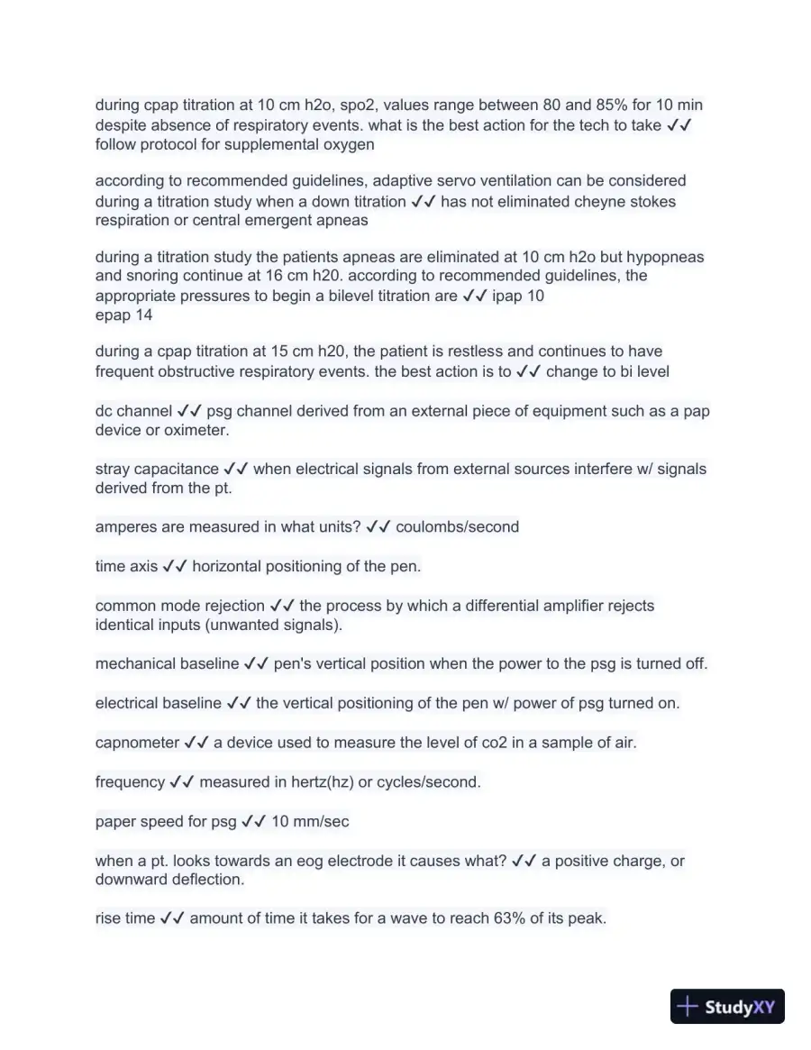 New RPSGT Exam - Study Guide and Practice test with Answers (999 Solved Questions), page 8
