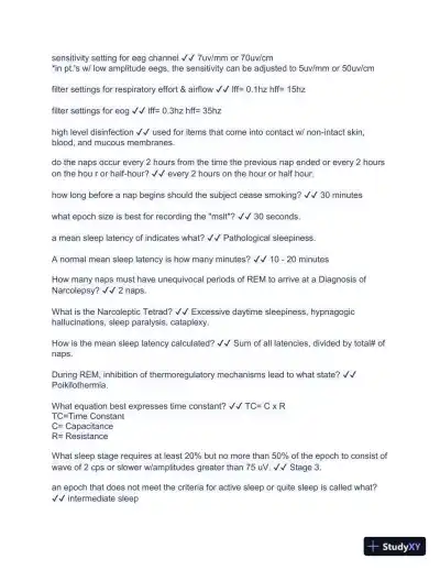 New RPSGT Exam - Study Guide and Practice test with Answers (999 Solved Questions) - Page 9 preview image