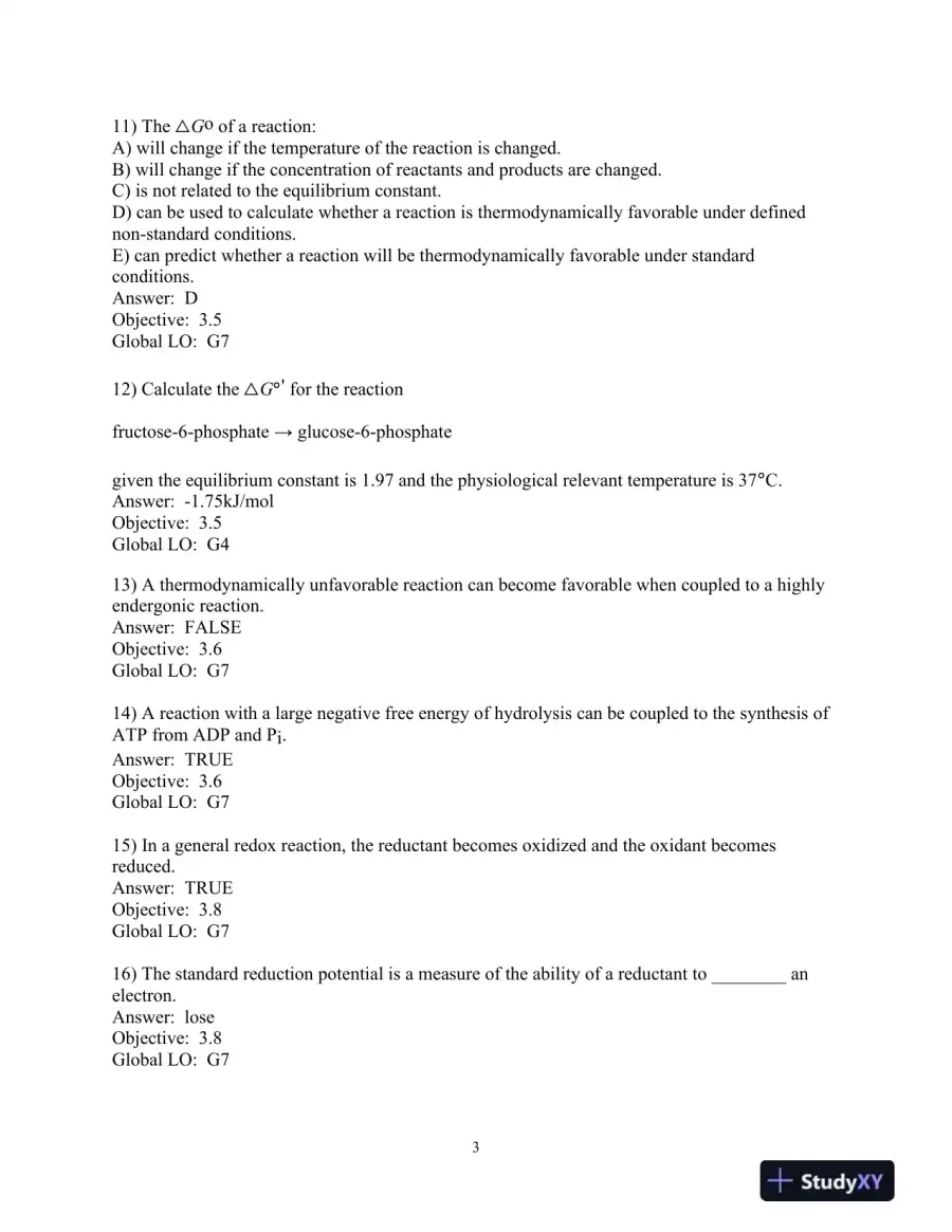 Test Bank For Biochemistry: Concepts and Connections, 1st Edition, page 11