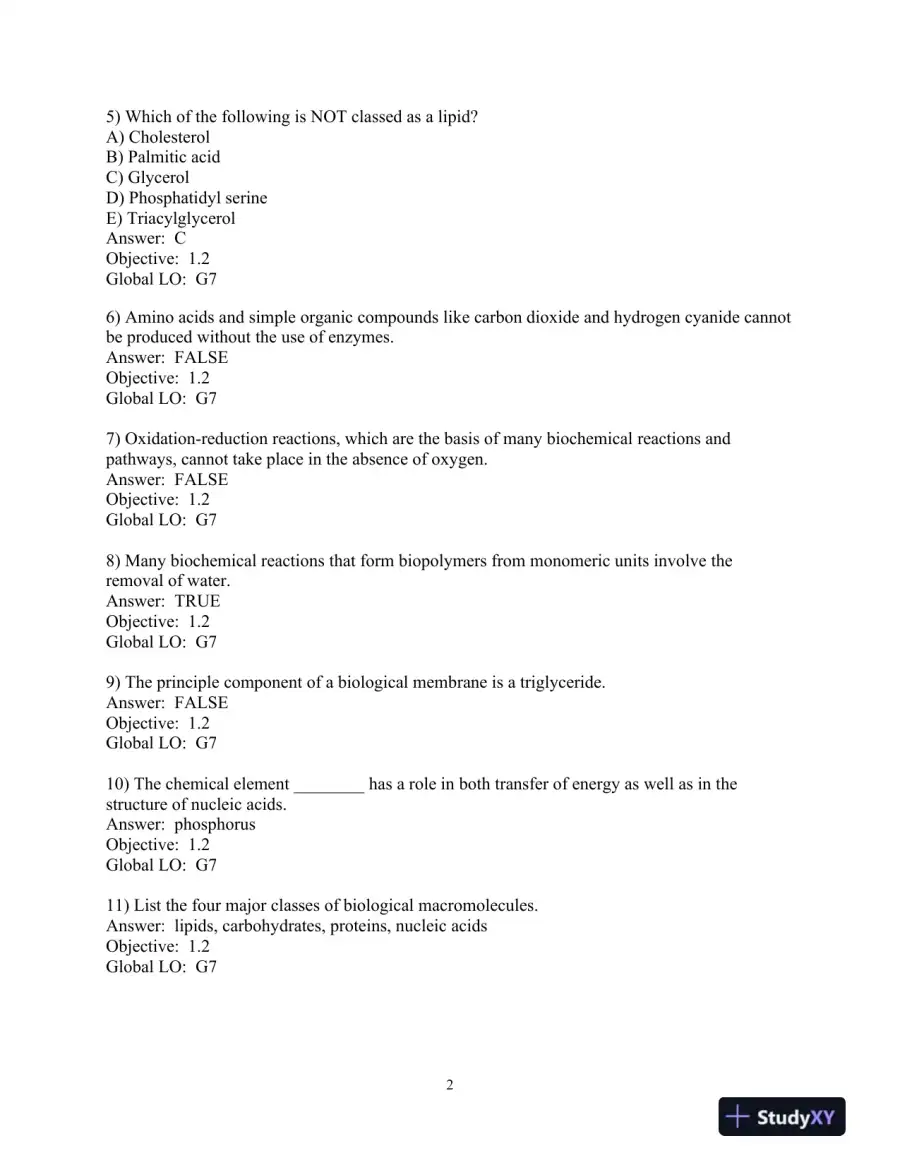 Test Bank For Biochemistry: Concepts and Connections, 1st Edition, page 3