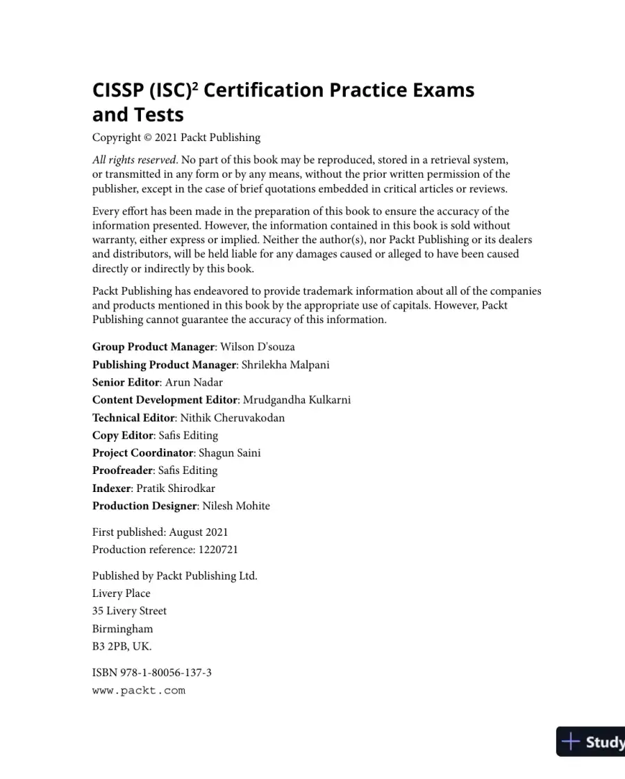 CISSP ISC2 Certification Practice Exams and Tests: All 8 CISSP domains for May 2021 (2021), page 4