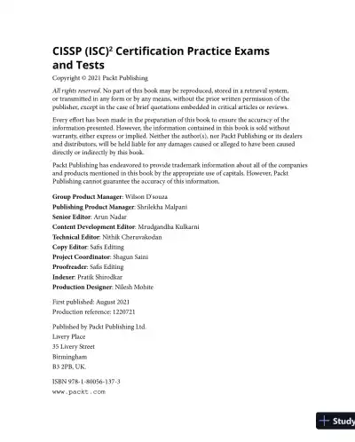 CISSP ISC2 Certification Practice Exams and Tests: All 8 CISSP domains for May 2021 (2021) - Page 4 preview image