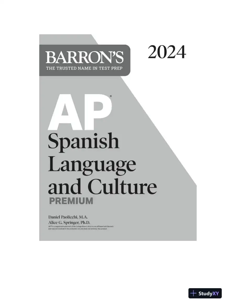 AP Spanish Language and Culture Premium, 2024: 5 Practice Tests + Comprehensive Review (2023), page 3