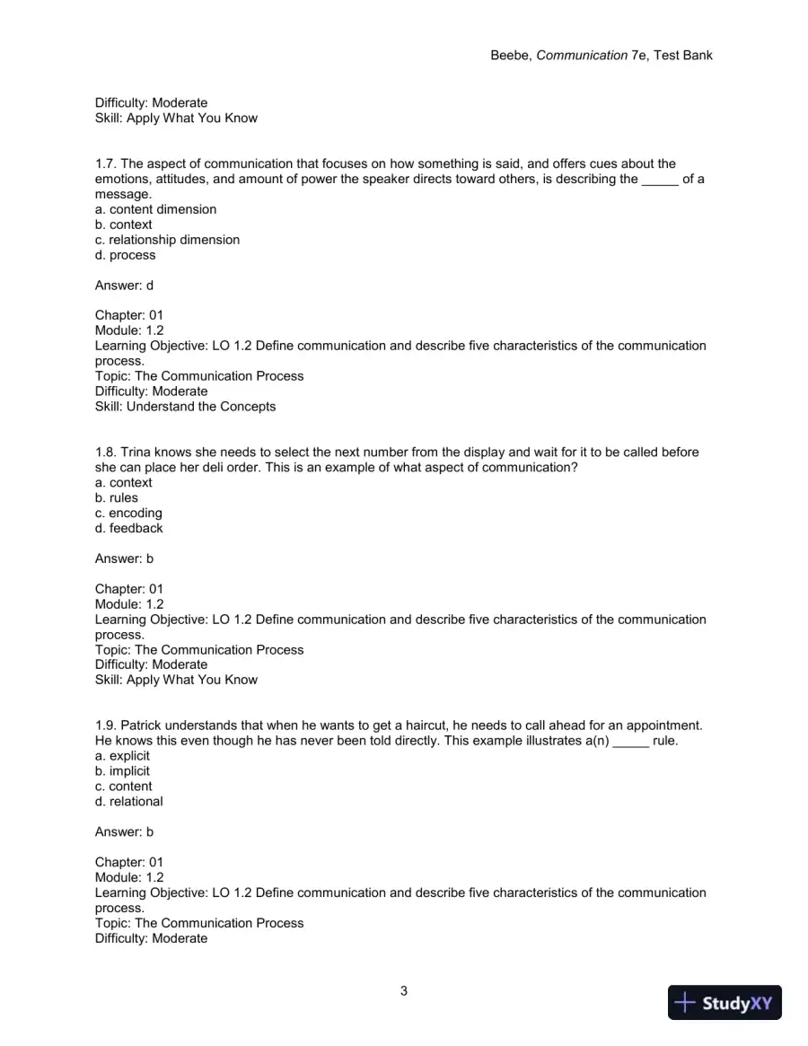Test Bank for Communication: Principles for a Lifetime, 7th Edition, page 5