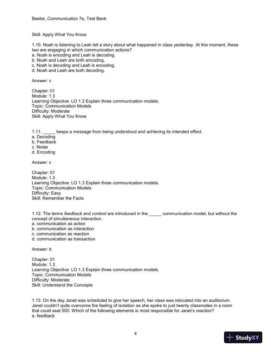 Test Bank for Communication: Principles for a Lifetime, 7th Edition, page 6