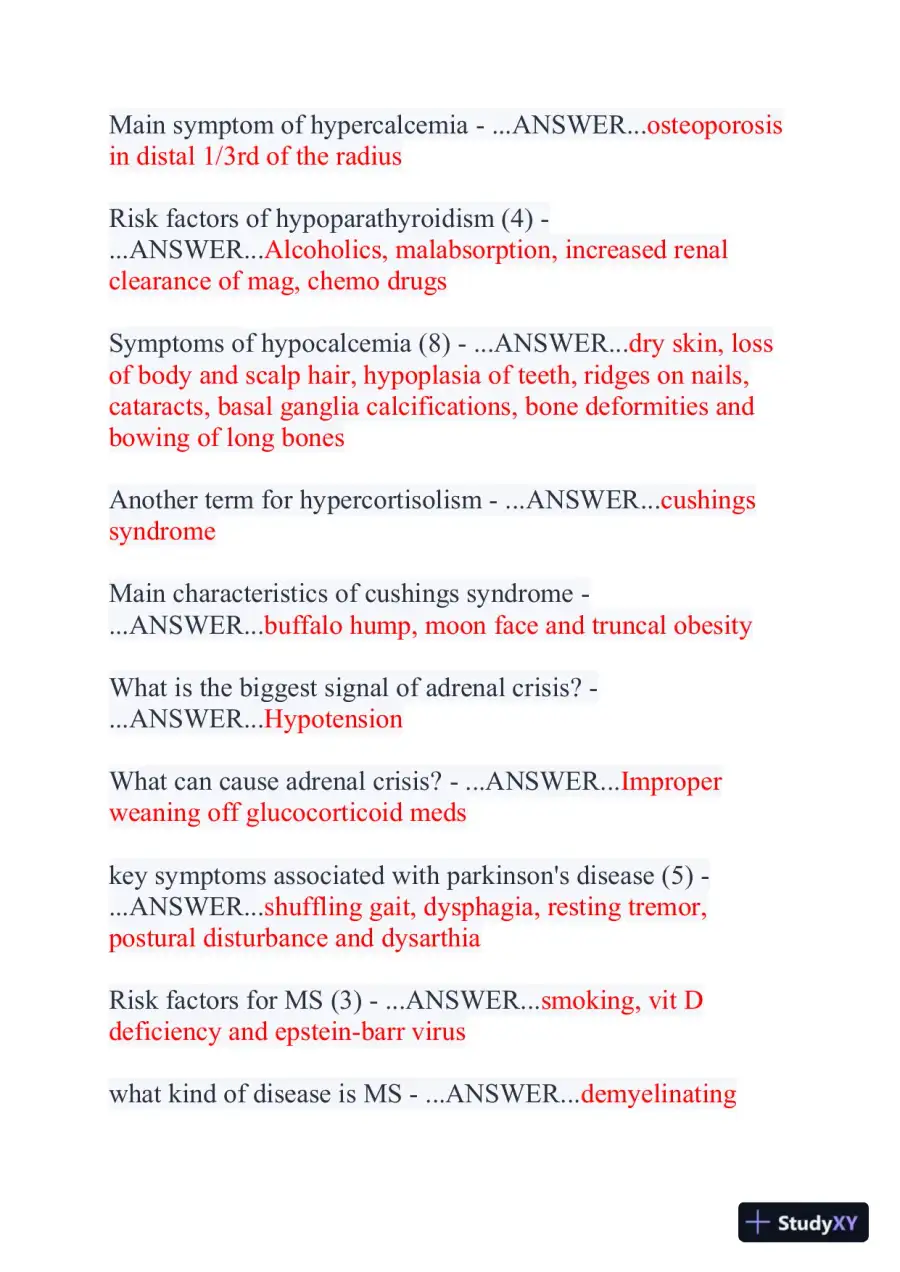 2024 NR507 Pathophysiology Final Exam With Answers (356 Solved Questions), page 3