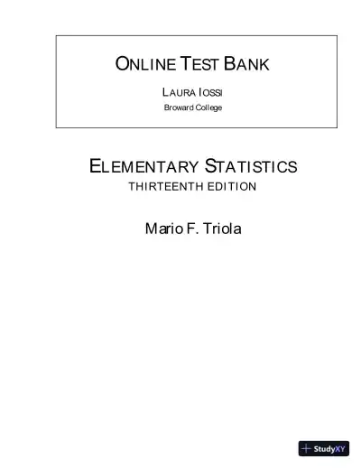 Essentials of Statistics, 6th Edition Test Bank - Page 1 preview image