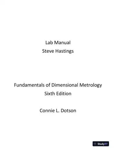 Fundamentals Of Dimensional Metrology, 6th Edition Solution Manual - Page 1 preview image