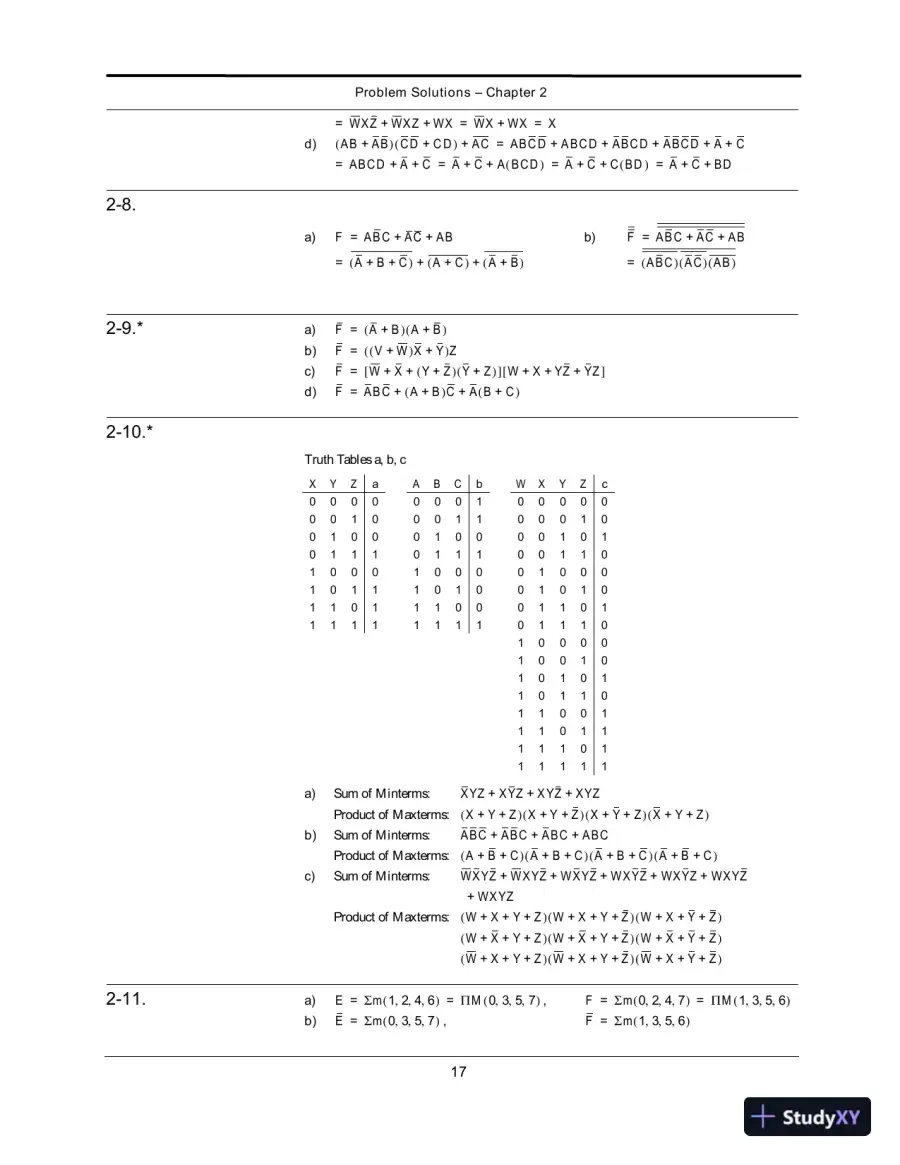 Solution Manual For Logic And Computer Design Fundamentals, 4th Edition, page 12